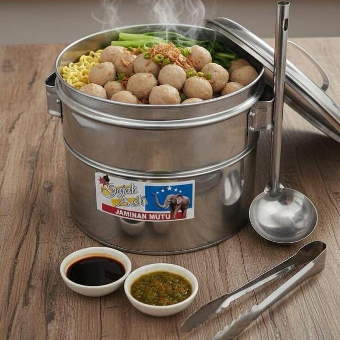 Berkualitas Dandang Bakso Mini Size 22 Diameter 21Cm Tinggi 19Cm Stainless Steel Kapasitas 1 Kilo Ad
