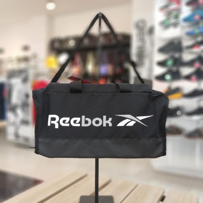 Tas Duffel - REEBOK Training Essentials Grip Bag Small, 32L - Black White [GP0178] -
