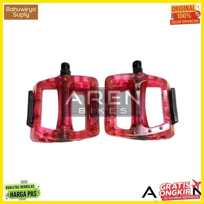 Sale Pedal Sepeda Pedo Merah Hijau Ungu Hitam Putih Transparan Bening As Besar Fixie Mtb Seli Lipat 