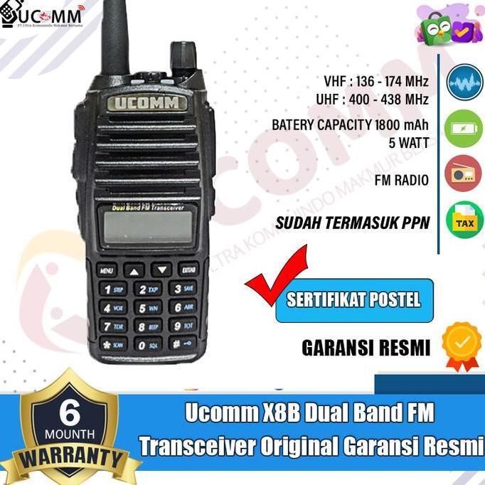 TERLARIS - Ucomm X8B X8 HT DualBand HT Baofeng UV 82 UV-82 Original Garansi Resmi