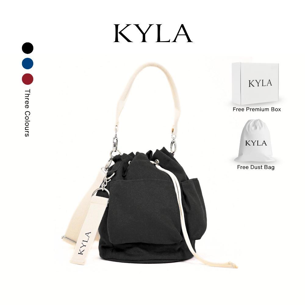 Termurah [Xania Bag] Kyla Tas Serut Kanvas Wanita Bucket Bag Korean Look
