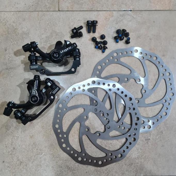 BEBAS ONGKIR - disc brake set LITEPRO rotor caliper mekanik rem cakram mt200 tektro master rem seped