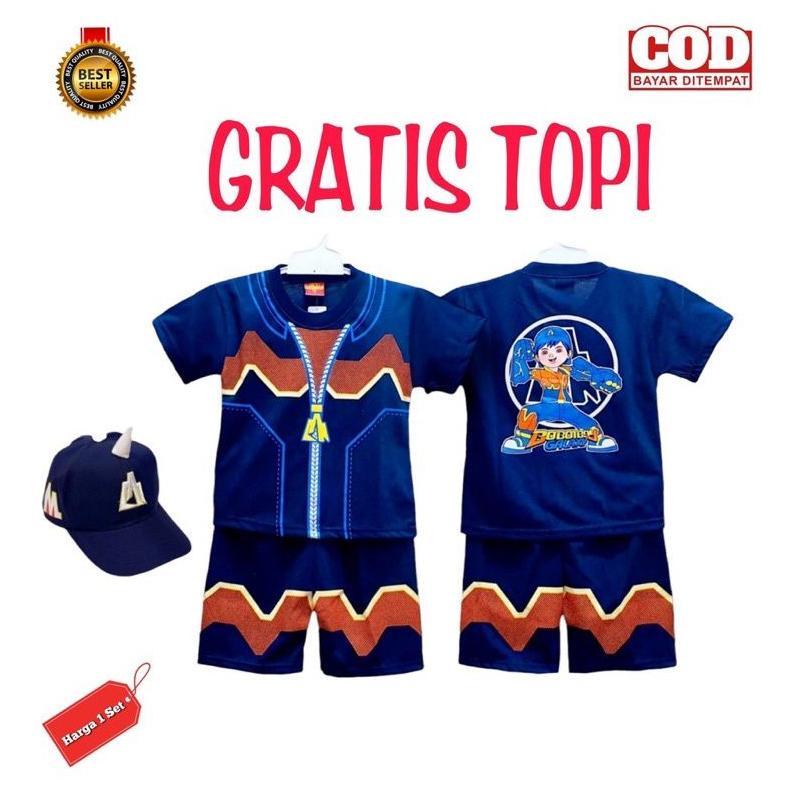 Disc Setelan Anak Boboiboy Halilintar/Gempa/Api/Solar/Daun/Baju Anak Boboiboy Laki Laki/Kostum Anak 