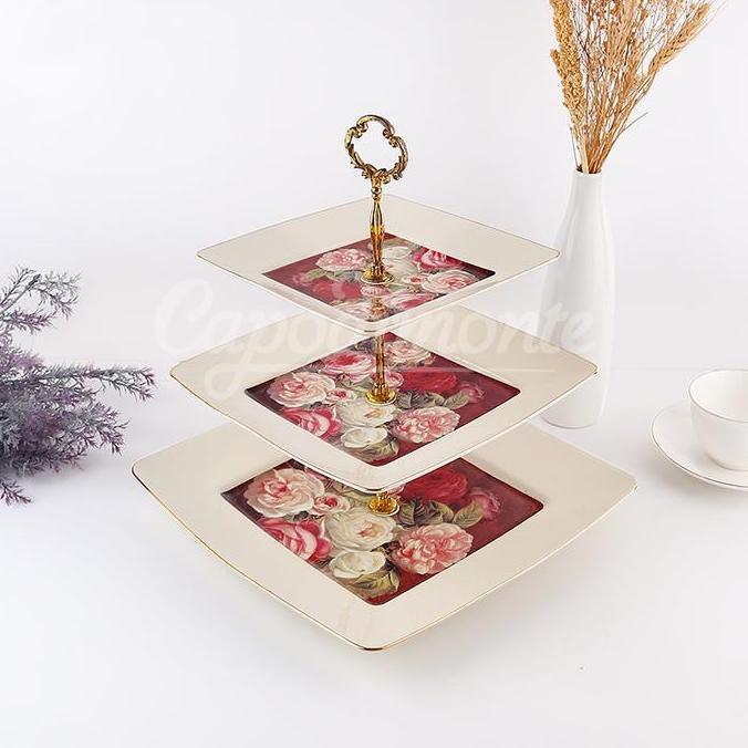 NEW - Cake Stand 3 Tier Capodimonte