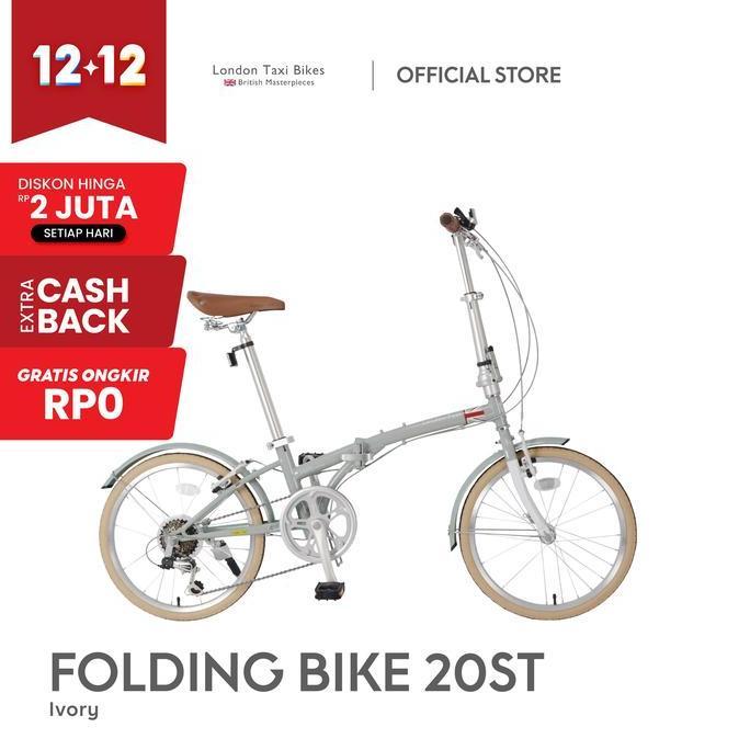 Terlaris Sepeda Lipat London Taxi Folding Bike 206S - Ivory