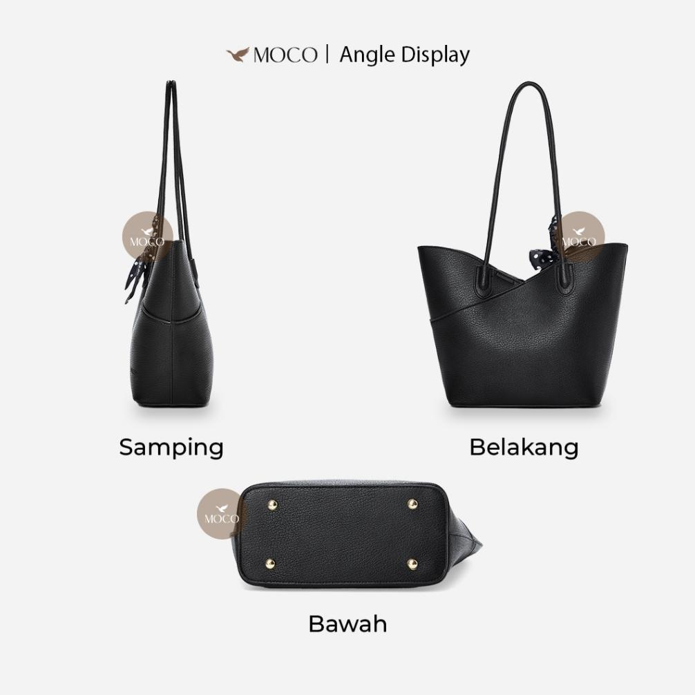 Terbaru Moco Official - Moco Fashion Tas Bahu Wanita Kulit Lembut Elegan Kuliah Kerja Free Tas Tanga