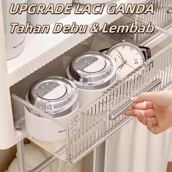 Rak Kosmetik Multifungsi Rak Gantung Dinding dengan Perekat Kuat Rak Multifungsi untuk Dapur & Kamar