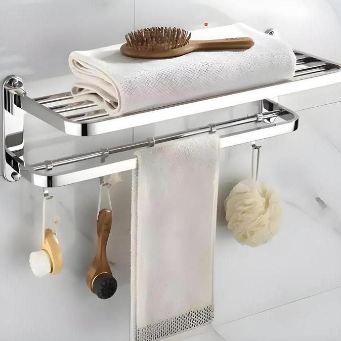 GANTUNGAN Rak Handuk Dinding Kamar Mandi Stainless FLUSSO | Rak Handuk Kamar Mandi | Gantungan Handu