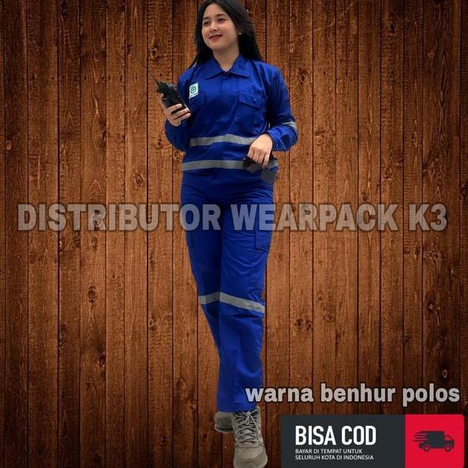 TERLARIS baju kerja safety dilengkap bordir k3 dan bendera indo READY STOCK