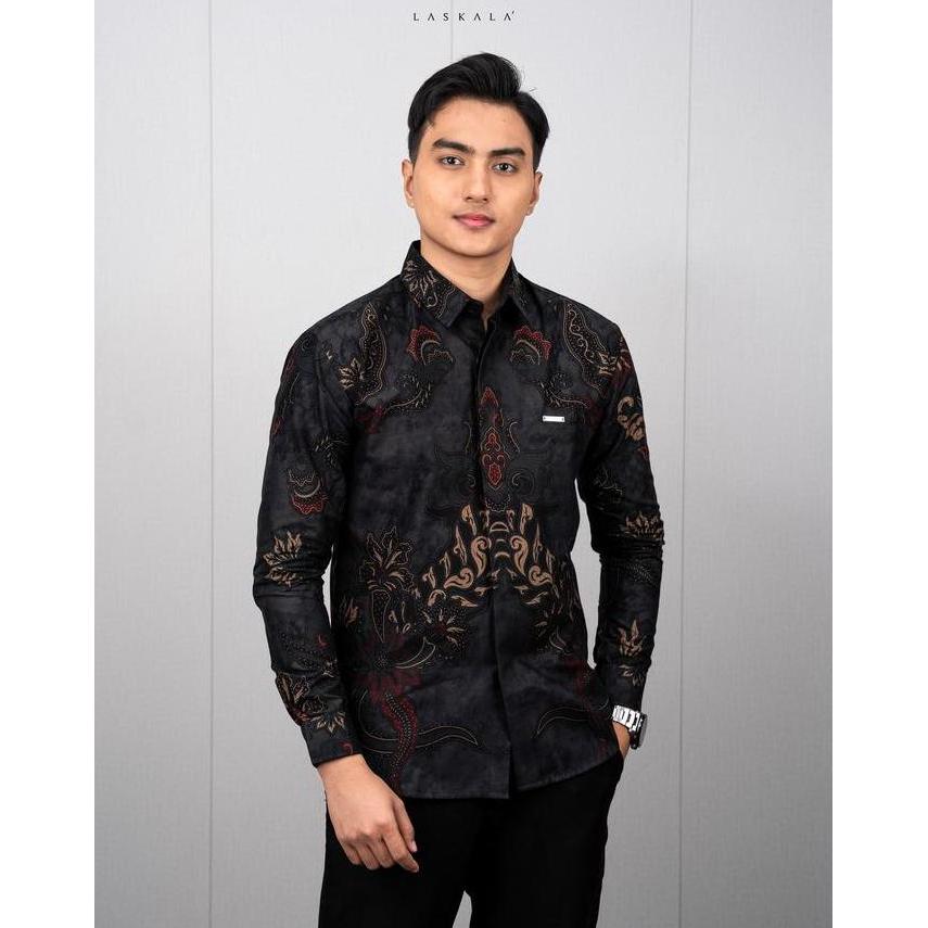 Laskala Batik Premium Kamal Kemeja Batik Pria Slimfit Lengan Panjang