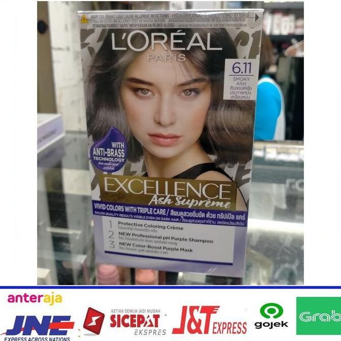 pewarna rambut Loreal excellence ash supreme 6.11 smoky ash cat rambut
