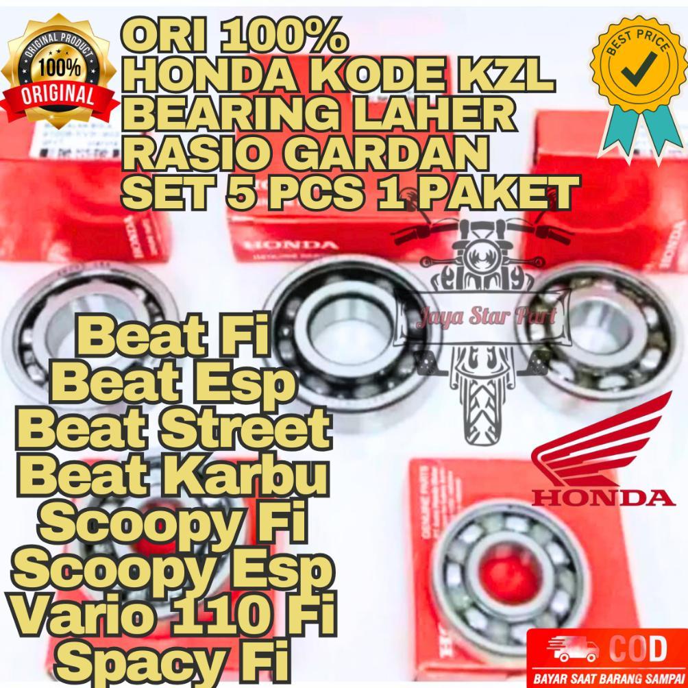 ORIGINAL HONDA KODE KZL BEARING LAHER RASIO GARDAN SET 5PCS 1 PAKET TINGGAL PASANG KZL K25 K44 BEAT 