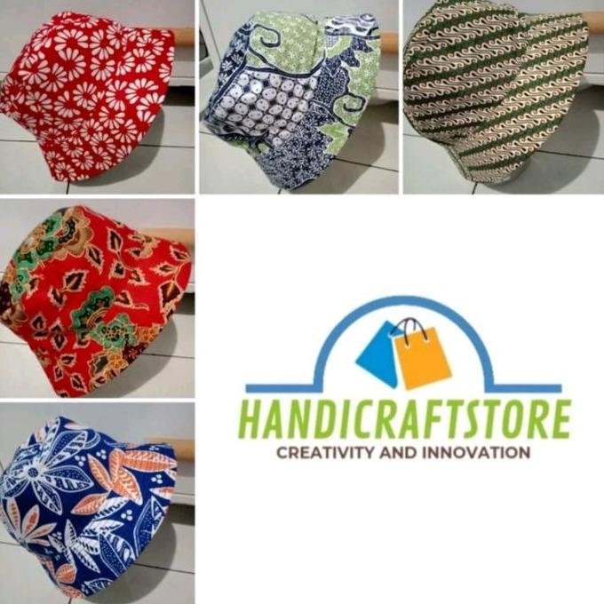 bucket hat batik jogja topi batik topi pantai bucket hat - ukuran besar