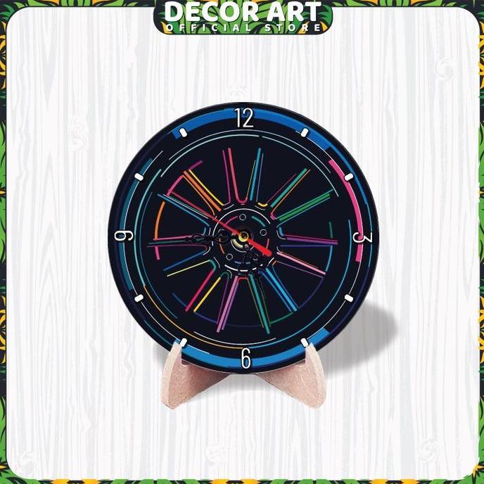 Promo Decor Art Jam Meja Modern Desain Velg Mobil (Kode: JMV) Diskon
