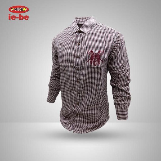 IEBE Kemeja Pria  Lengan Panjang Kasual C3AH8012 Flannel Branded