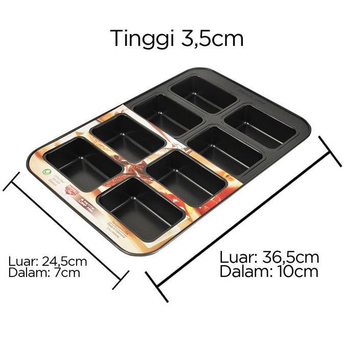 New- Cava Alat Masak / Kue 8 Petite Loaf Pan Royal Ami
