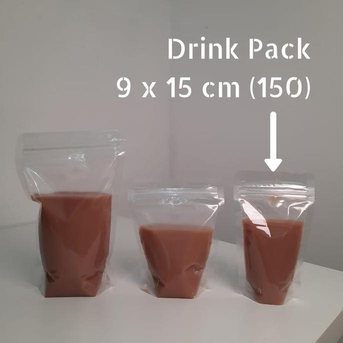 Kit- (100 Pcs) Pouch Drinkpack / Minuman 150Ml Kopi Plastik Klip Bening Cairan