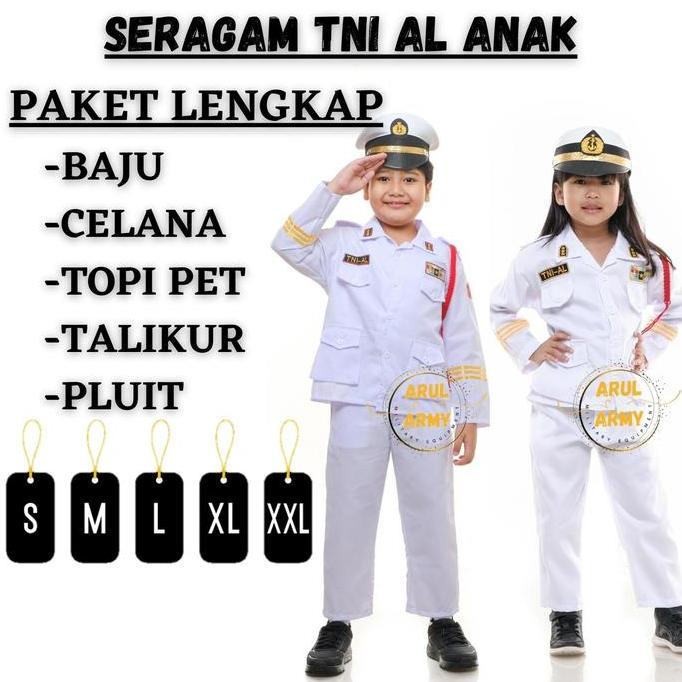 ORIGINAL PROMO SERAGAM TNI AL ANAK TK PAUD SEKOLAH SERAGAM PDH TNI AL ANGKATAN LAUT ANAK PELAUT TNI 