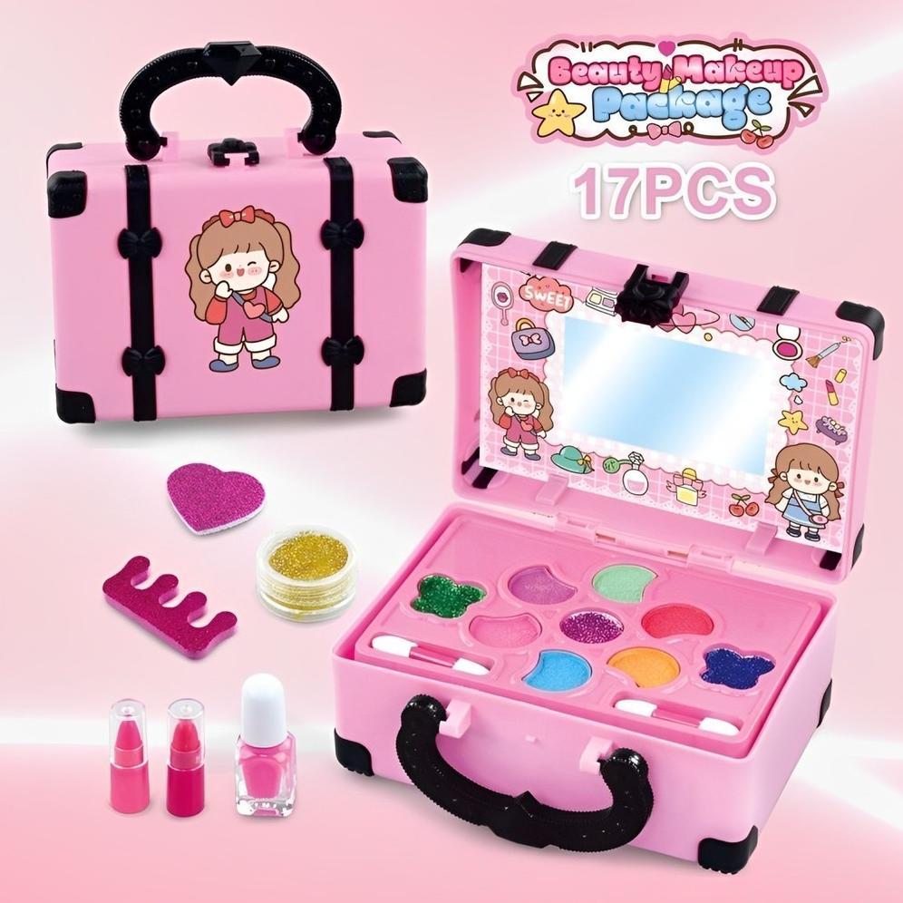 Mainan Makeup Set Aman Anak Perempuan 3-5 Tahun Kecantikan Kado Ultah
