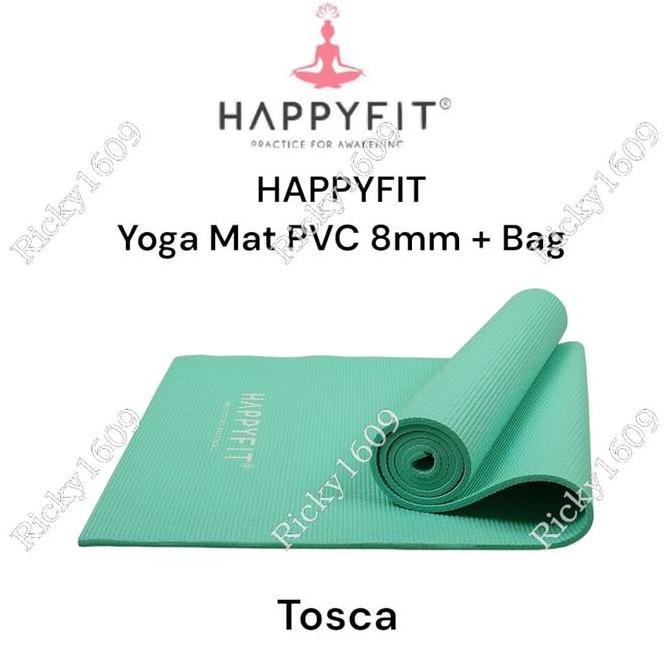 MATRAS YOGA HAPPYFIT 8MM - YOGA MAT PVC HAPPYFIT TEBAL 8MM - BONUS TAS - HAPPYFIT
