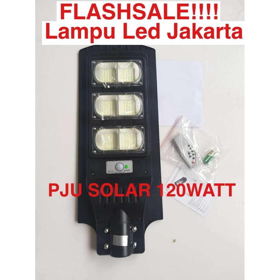 Lampu PJU solar + remote 120watt. Penerangan jalan umum solar 120watt