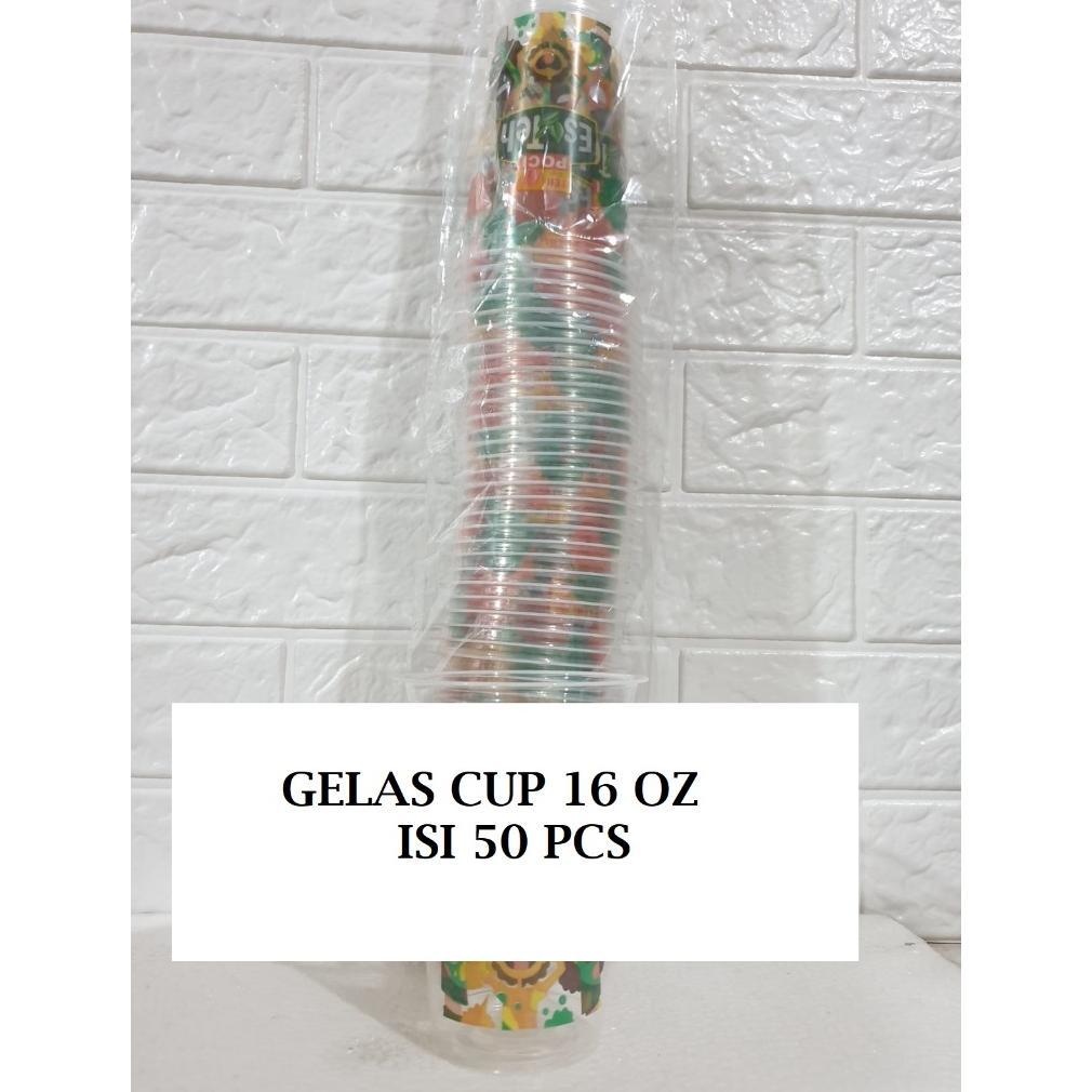 Cup Gelas Ukuran 16oz Motif Teh - Cup Gelas Ukuran 22oz