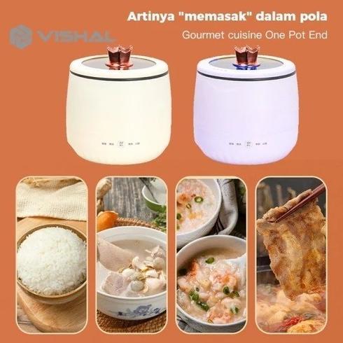 HOT SALE Vishal Rice Cooker Mini 1.6L Portable Panci Elektrik Multifungsi Kecil