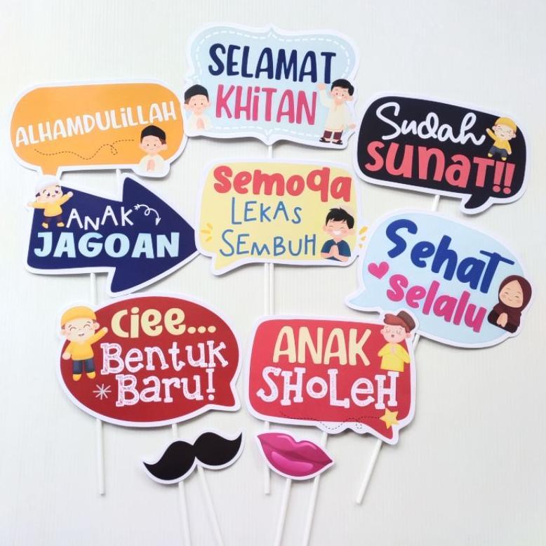 KHITAN 8PC PROPS PHOTOBOOTH TEMA KHITAN SUNAT DEKORASI KHITANAN