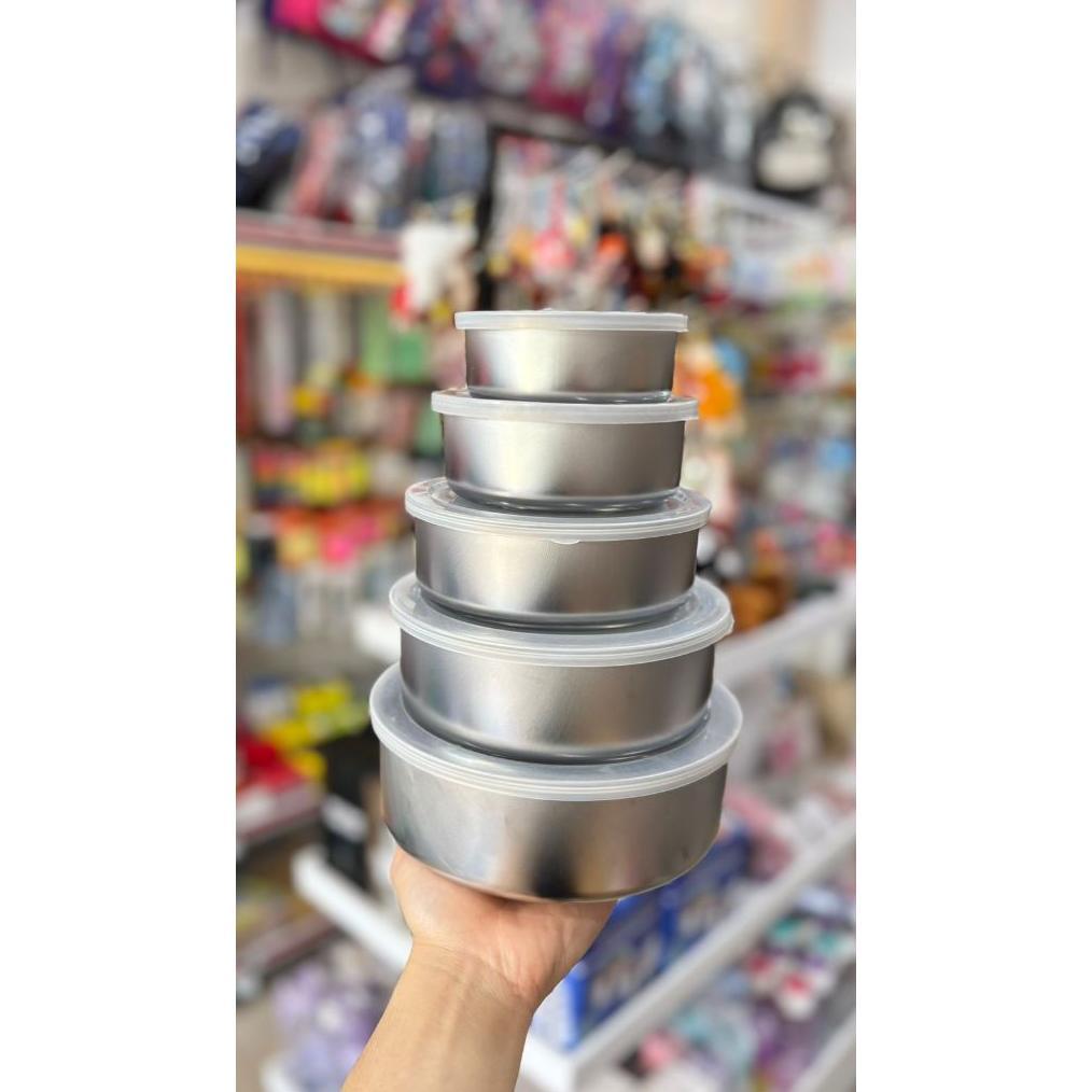NEW DEALS Fresh Box Rantang Susun Stainless Steel 5 Pcs / Rantang 5 susun / Rantang Makanan besi tem