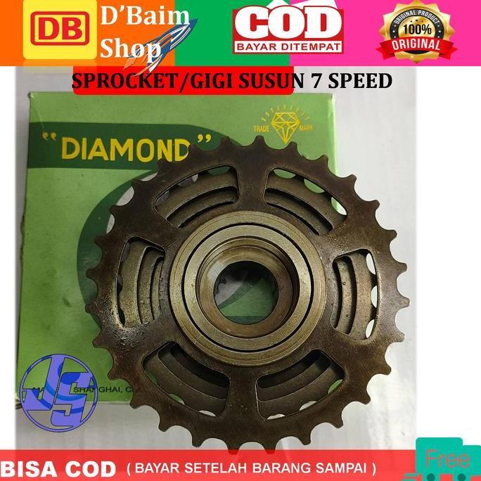 Murah Gear Sepeda 7 speed drat ulir diamond Sprocket Freewheel 7 Speed sepeda Gunung Lipat Minion CT