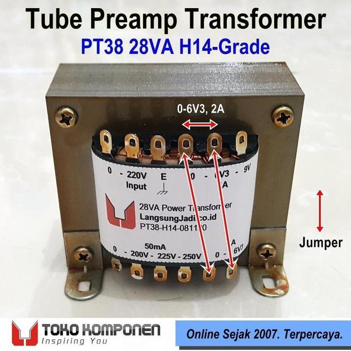 LJ PT38 Power Trafo for Tube Preamp 12AU7 12AX7 200V 225V 250V non-CT