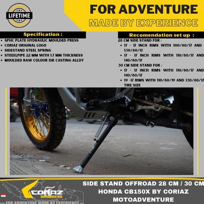 Standar Samping Panjang Offroad Honda Cb150X / Cb150R Coriaz Motoadv