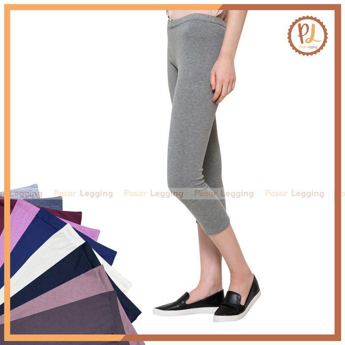 (Promo) Legging Pendek Kaos Rayon Wanita / Legging 3/4 Kaos Rayon / Celana Legging Pendek Bahan Kaos
