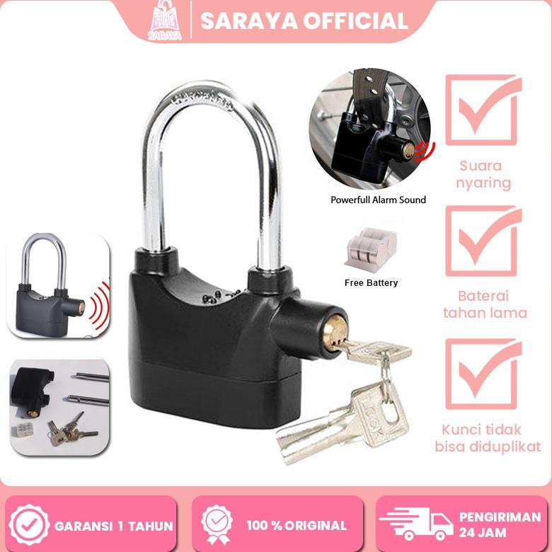 Pencuri Ring Panjang Pengaman Motor / Gembok Alarm Suara Anti Maling / Gembok Anti Maling Paling Bag