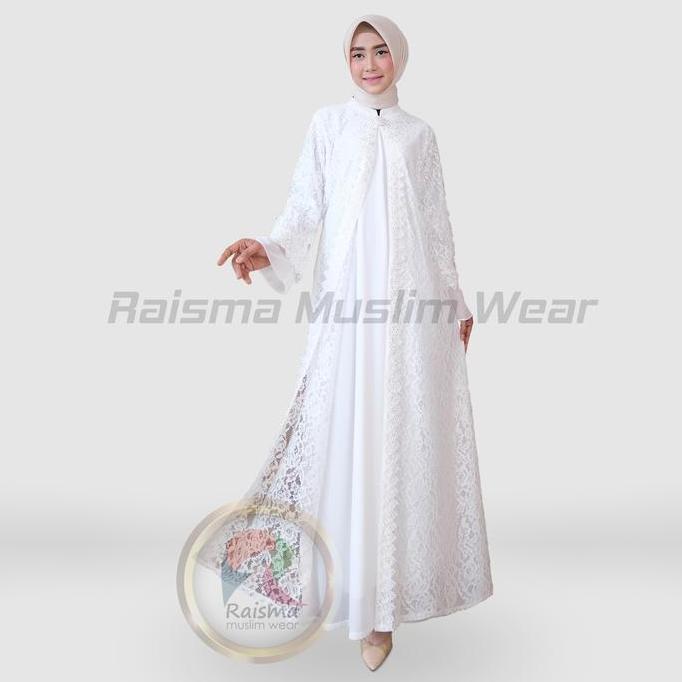 Raisma - Ricca Gamis Hitam Wanita Motif Full Brokat Dress Wanita Muslim Terbaru
