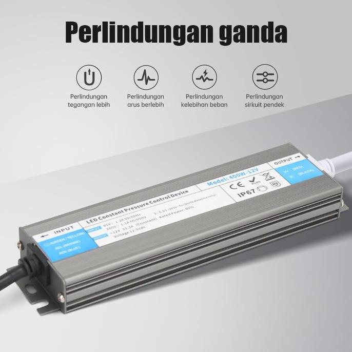 POWER SUPPLY IP67 OUTDOOR Waterproff Adaptor 12V DC 60watt - 400watt MENGIKLANKAN POWER SUPPLY