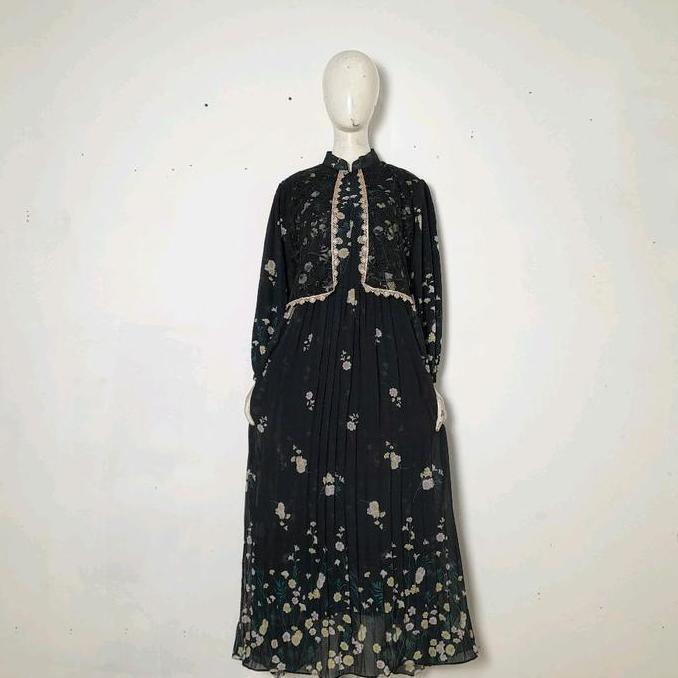 Gamis Brukat Simpel Elegan Matt Ceruty Dress Wanita Remaja Dewasa Terbaru Premium Kekinian Rompi Ren