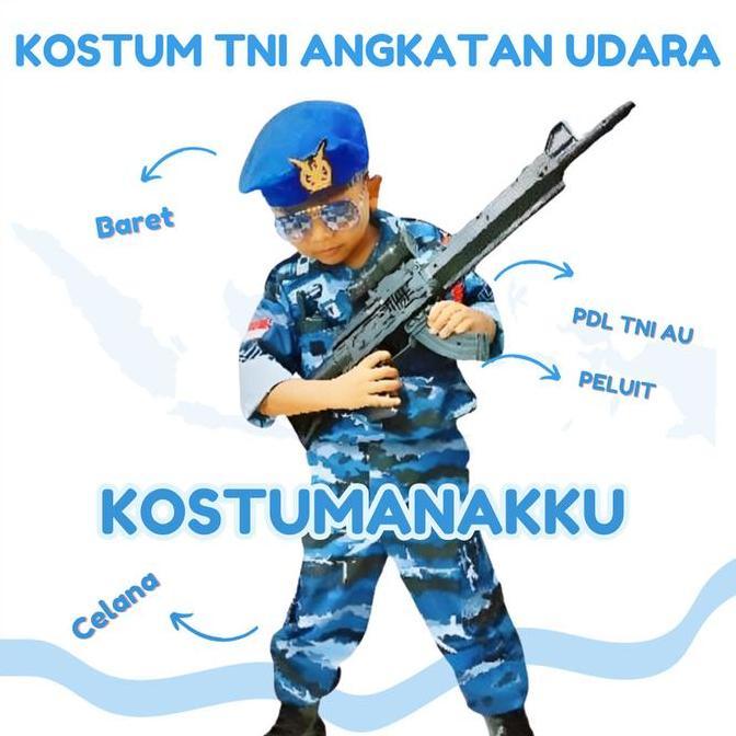 ORIGINAL [KOSTUMANAKIMUT] KOSTUM ANAK LORENG TNI AU-BAJU TNI ANAK ANGKATAN UDARA-SERAGAM PDL TNI LOR
