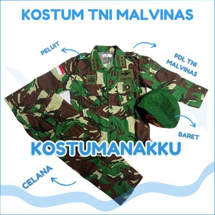 TERMURAH [KOSTUMANAKIMUT] BAJU TNI AD LORENG MALVINAS ANAK-KOSTUM TNI MALVINAS ANAK-SERAGAM PDL TNI 