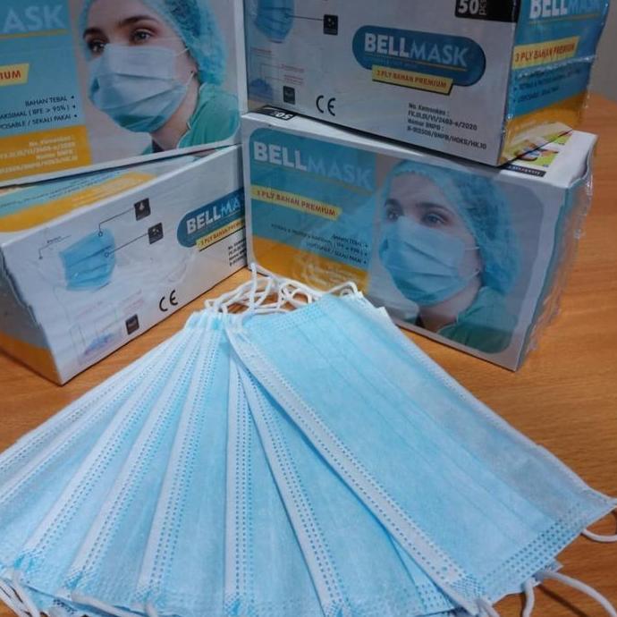 Termurah Masker 3 Ply Bellmask Isi 50 Pcs