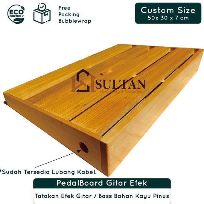 CUSTOM PEDALBOARD EFEK GITAR KAYU PINUS TATAKAN EFEK GITAR ORIGINAL DAN TERPERCAYA
