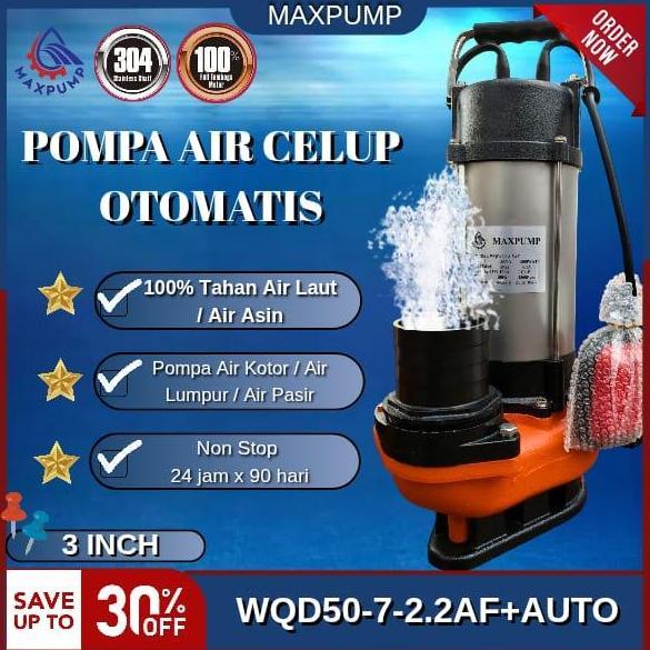 Sale Maxpump Pompa Celup Air Kotor Otomatis Output 4 Inch Mesin Pompa Air Submersible Pompa Limbah A