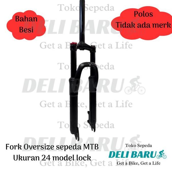 Promo Fork 24 steel sepeda MTB garpu besi Oversize 28.6 suspension with lock preload travel 120 COD