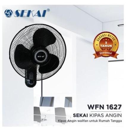 Kipas Angin Dinding Sekai WFN 1627 16inch Hitam Taifun HARGA KHUSUS