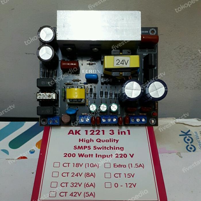 Trafo Smps Switching 8A Ct 24V Extra 1.5A Ct 15V & - 12V Original Dan Terpercaya