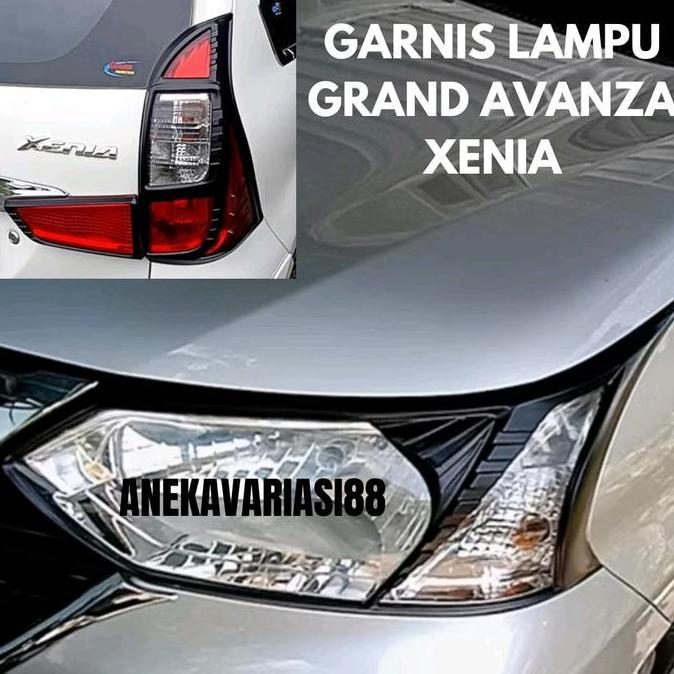 Paket Garnis Lampu Mobil Depan Belakang Grand New Avanza 2016 2017 2018 Hitam Chrome Car Premium