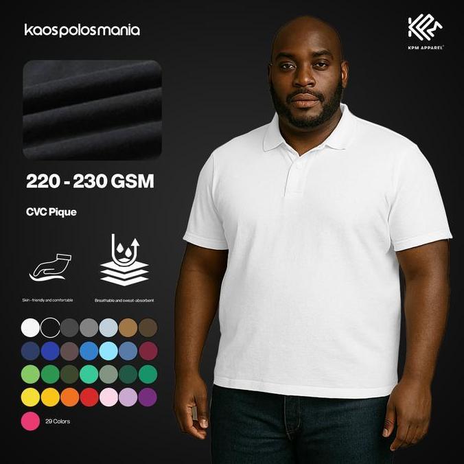 Kaos Polo Shirt Pique CVC KPM Apparel Big Size Part 2