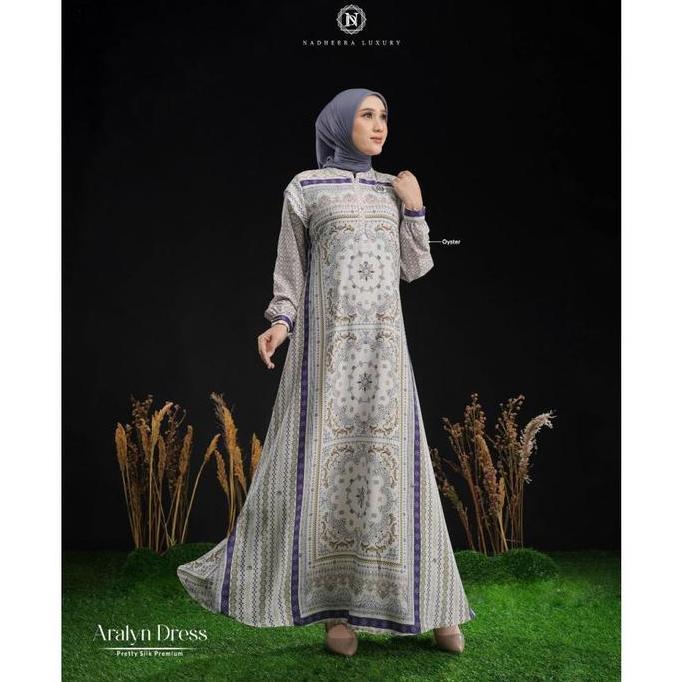 [Bisa Cod] Aralyn Dress Nadheera Luxury Terbaru Silk Premium Aralin Karalyn Khadijah