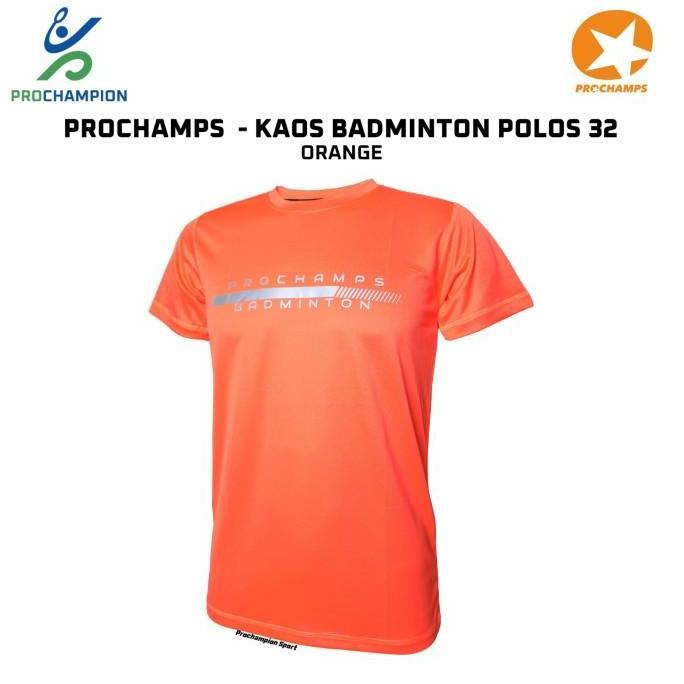 Kaos Jersey Badminton Prochamps Polos Orange 032 (Reflectif)