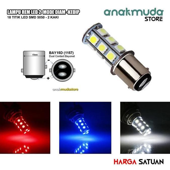 Promo Lampu Rem LED 18 titik Stop Lamp Belakang Kedip Variasi Motor Beat Vario Scoopy Nouvo Mio Disk